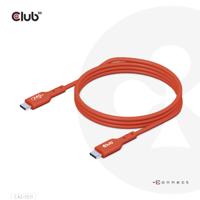 club3D CAC-1515 USB-C-kabel USB 2.0 USB-C stekker 4.00 m Oranje - thumbnail
