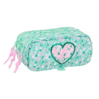 Pennenetui met 3 vakken Safta Cuore Munt 21,5 x 10 x 8 cm