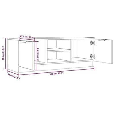 Tv-meubel 102x35x36,5 cm bewerkt hout wit