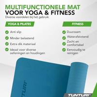 Tunturi Yogamat 8mm | Pilatesmat | Fitnessmat | 183 x 61 x 0,8 cm | Incl Draagtas | Anti Slip en Eco | Petrol Blauw - thumbnail