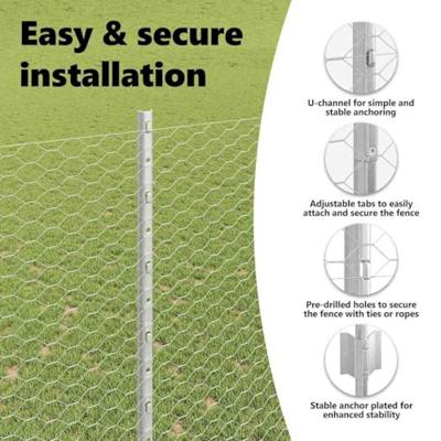 VidaXL Hek met paal zilver 1,6 x 10 m staal