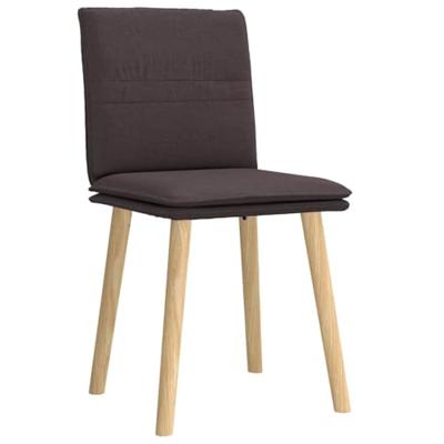 Eetkamerstoelen 2 st stof donkerbruin