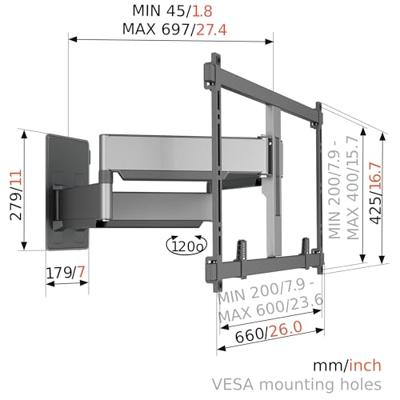 Vogels TVM 5855 TV beugel Zwart