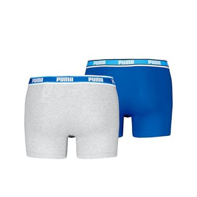 Puma Boxershorts Logo Elastic 2-pack Royal Blue / Grey Melange-M