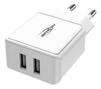 Ansmann HomeCharger HC212 USB-oplader 12 W 2x USB-A Zwart Binnen - thumbnail