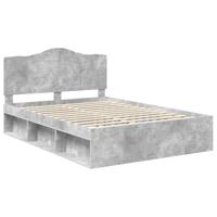 Bedframe met hoofdeinde Beton 160 x 200 cm Massief grenenhout - thumbnail