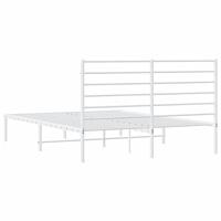 Bedframe met hoofdbord metaal wit 120x190 cm - thumbnail