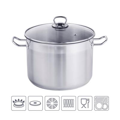 Prachtige grote RVS soeppan - 10 of 15 liter - Met glazen deksel Prachtige grote RVS soeppan - 10 of 15 liter - Met glazen deksel
