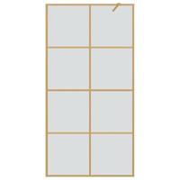 VidaXL Inloop douche wand goud 100 x 195 cm gehard glas - thumbnail