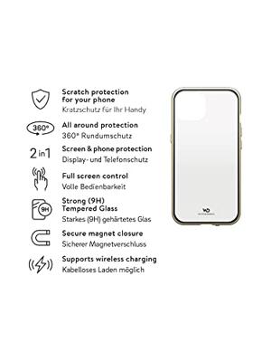 White Diamonds 360 Glas Cover Voor Apple IPhone 14 Goud White Diamonds 360 Glas Cover Voor Apple IPhone 14 Goud