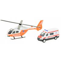 Toi-toys Trauma Helikopter + Ambulance Oranje/wit - thumbnail