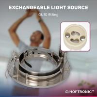 Set van 3 Lublin smart inbouwspots - Wifi + Bluetooth - RGBWW - GU10 - Kantelbaar - Google Home, Amazon Alexa en Siri - IP20 voor binnen - RVS - Plafondspots - thumbnail