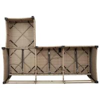 3-delige Tuinbankstel met kussens L-vormig beige poly rattan - thumbnail
