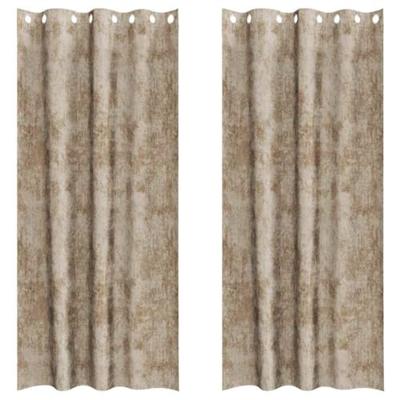 VidaXL Velvet gordijnen 2 pcs champagne 245 x 140 cm fluweel VidaXL Velvet gordijnen 2 pcs champagne 245 x 140 cm fluweel