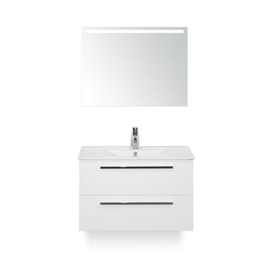 Seville Badmeubelset 80 cm - Wit Hoogglans - Keramische Wastafel Wit Enjoy - met Sence Spiegel