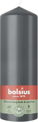 Bolsius stompkaars essentials 6.8x20cm stormy grey