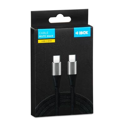 iBOX IKUTC USB-C kabel 60W 2m Zwart