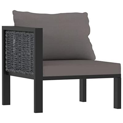 Driezitsbank met kussens poly rattan antraciet
