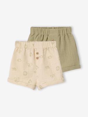 Set van 2 jungle geboorteshorts kaki Set van 2 jungle geboorteshorts kaki