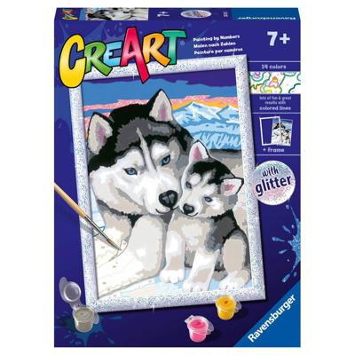 Ravensburger CreArt Schilderen op nummer schattige husky's