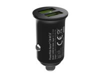 Groene cel autolader GC PowerRide Nano36 36W 6A 2x USB-A - thumbnail