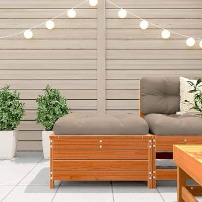 Tuinvoetenbank 62x63,5x32 cm massief grenenhout wasbruin