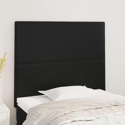 Hoofdborden 2 st 100x5x78/88 cm kunstleer zwart