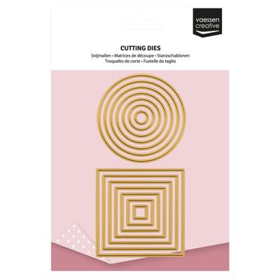 Vaessen Creative • mini snijmallen cirkels & vierkanten 14st.