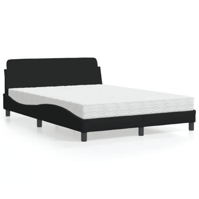 Bed met matras "Dover" stof zwart 140x190 cm