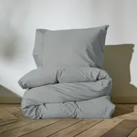 Auping Pearl Grey Satin Dekbedovertrek - thumbnail