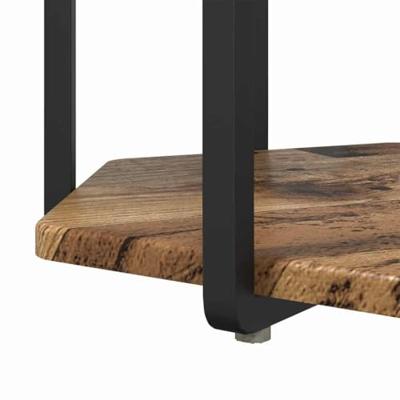 Bijzettafelset 2 pcs Oud hout en Zwart 50 x 50 x 50.5 cm