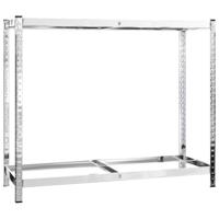 VidaXL Bandenrek 2-laags 110x40x110 cm staal zilverkleurig - thumbnail