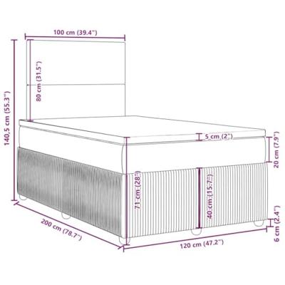 Boxspring met matras stof taupe 120x200 cm