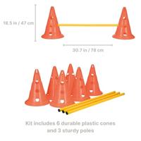 TRIXIE Set van 3 obstakelactiviteiten - Ø 23 × 30 cm - 78 cm - Oranje en geel - Voor hond - thumbnail