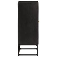 Dressoir 55x30x76 cm massief mangohout en ijzer zwart - thumbnail