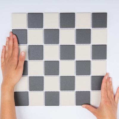 Mozaiek London Vierkant Super Wit/Zwart 4,8x4,8 Mozaiek London Vierkant Super Wit/Zwart 4,8x4,8