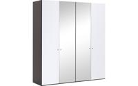 Goossens Kledingkast Easy Storage Ddk, Kledingkast 203 cm breed, 220 cm hoog, 2x glas draaideur en 2x spiegel draaideur midden - thumbnail
