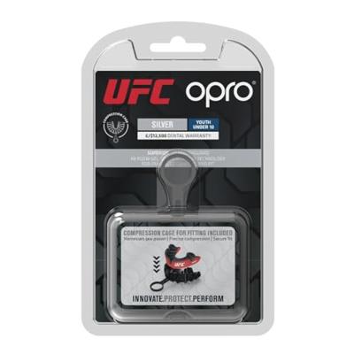 Opro 791004 UFC Silver Superior Fit Mouthguard - Red-Black - JR