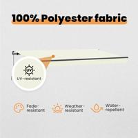 VidaXL Inklapbaar zonnescherm crème 400 x 200 cm stof - thumbnail