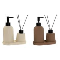Badset Home ESPRIT Crème Terra cotta ABS Dolomite 17 x 9 x 2 cm 3 Onderdelen (2 Stuks) - thumbnail
