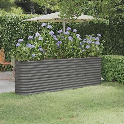 VidaXL Plantenbak 224x40x68 cm gegalvaniseerd staal grijs VidaXL Plantenbak 224x40x68 cm gegalvaniseerd staal grijs