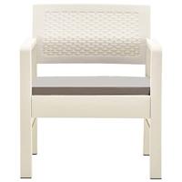 3-delige Loungeset kunststof wit - thumbnail