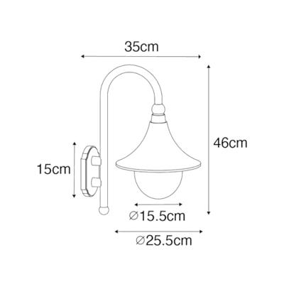 QAZQA Smart buiten wandlamp antiek goud IP44 incl. Wifi A60 - Daphne