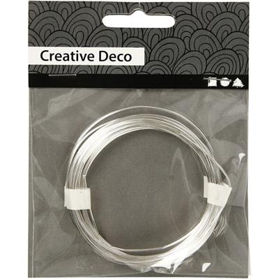 Creativ Company Verzilverd draad, dikte 1 mm, verzilverd, 4 m/ 1 rol