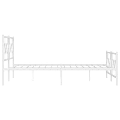 Bedframe met hoofd- en voeteneinde metaal wit 193x203 cm