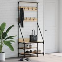 VidaXL Kledingrek met schoenenrek 80x40x184 cm sonoma eikenkleurig - thumbnail