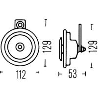 Hella 3BA 002 768-382 3BA 002 768-382 Lowtone Enkelvoudige toeter 24 V - thumbnail