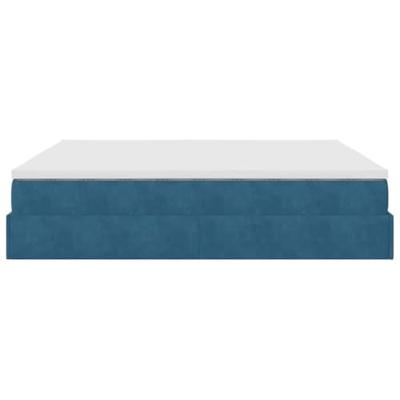 Ottoman bed met matras 180x200 cm fluweel donkerblauw