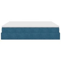 Ottoman bed met matras 180x200 cm fluweel donkerblauw - thumbnail