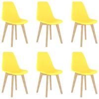 Eetkamerstoelen 6 st kunststof geel - thumbnail